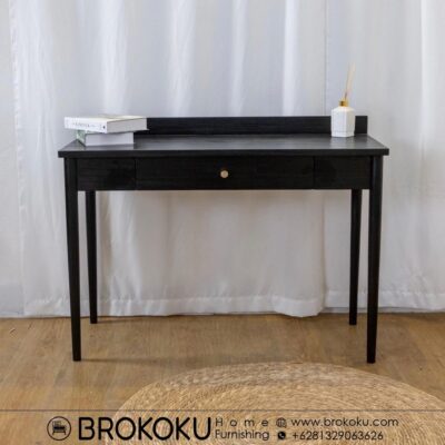 Meja tulis kayu jati jepara antik black 1 laci BHF-258