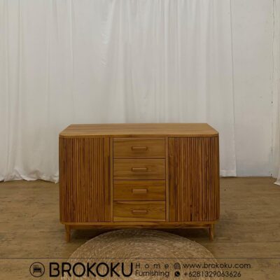 Bufet kayu jati scandinavian 2 pintu 4 laci BHF-297