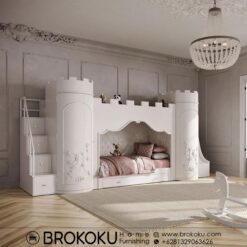 Alternative view of Tempat tidur tingkat anak kastil mewah cat duco BHF-271