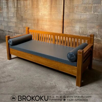 Bangku daybed jati minimalis + bantalan oscar BHF-315