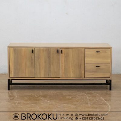 Bufet kayu jati jepara minimalis 3 pintu 2 laci BHF-302